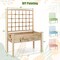 47 Inch Raised Wood Planter with Lattice Trellis and Drainage Holes Indoor or Outdoor Garden Bed